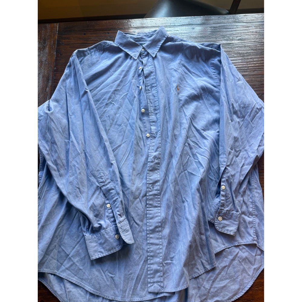 Ralph Lauren Yarmouth Men's Blue Pinpoint Oxford Shirt 17½–35